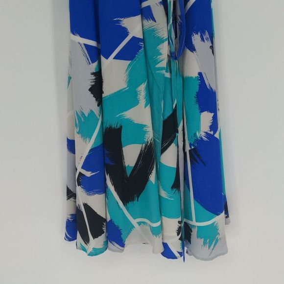 Yumi Kim Women's Silk Wrap Dress Size Extra Small Floral Blue White V Neck Lined - Picture 9 of 16